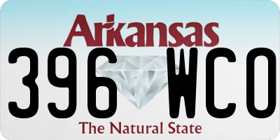 AR license plate 396WCO