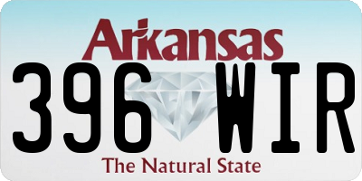 AR license plate 396WIR