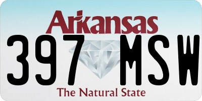 AR license plate 397MSW