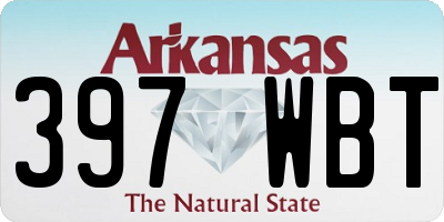 AR license plate 397WBT
