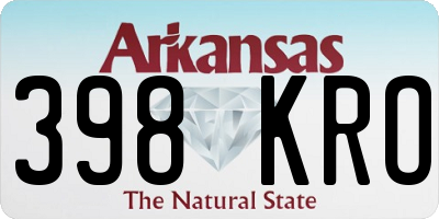 AR license plate 398KRO