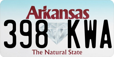 AR license plate 398KWA