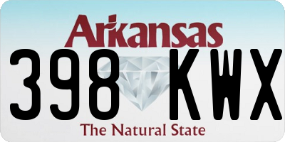 AR license plate 398KWX