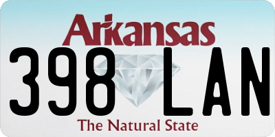 AR license plate 398LAN