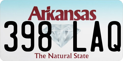 AR license plate 398LAQ