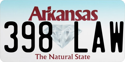 AR license plate 398LAW