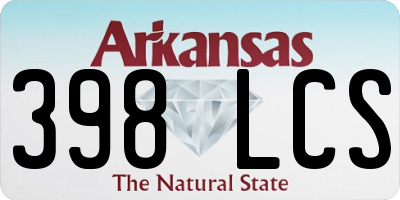 AR license plate 398LCS