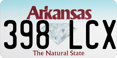 AR license plate 398LCX