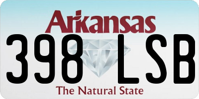 AR license plate 398LSB