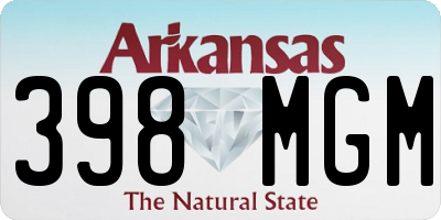 AR license plate 398MGM