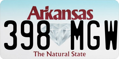 AR license plate 398MGW