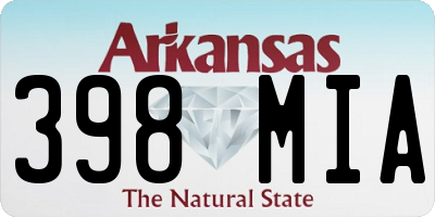 AR license plate 398MIA