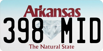 AR license plate 398MID