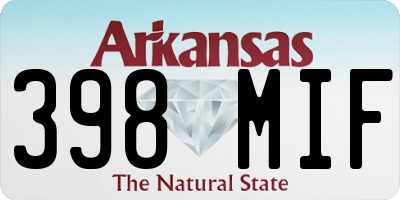 AR license plate 398MIF