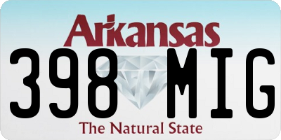 AR license plate 398MIG