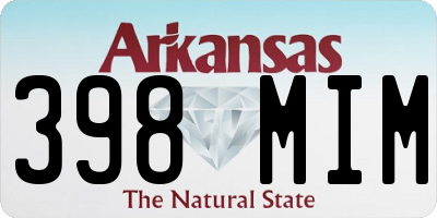 AR license plate 398MIM