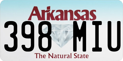 AR license plate 398MIU