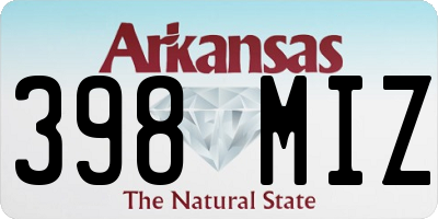 AR license plate 398MIZ