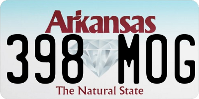 AR license plate 398MOG