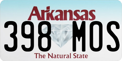 AR license plate 398MOS