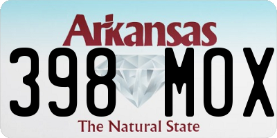 AR license plate 398MOX