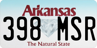 AR license plate 398MSR