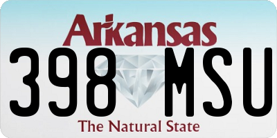 AR license plate 398MSU