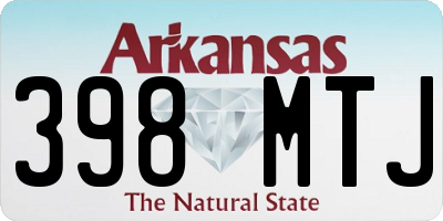 AR license plate 398MTJ