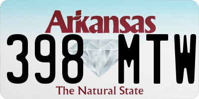 AR license plate 398MTW