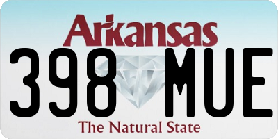AR license plate 398MUE