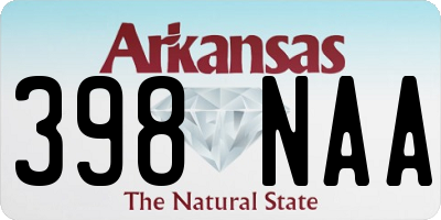 AR license plate 398NAA