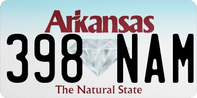 AR license plate 398NAM