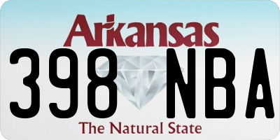 AR license plate 398NBA