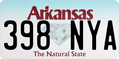 AR license plate 398NYA