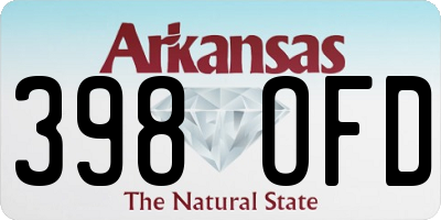 AR license plate 398OFD