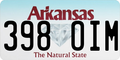 AR license plate 398OIM