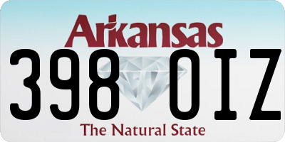 AR license plate 398OIZ