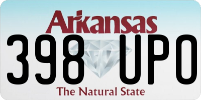 AR license plate 398UPO
