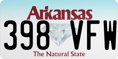 AR license plate 398VFW