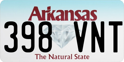 AR license plate 398VNT