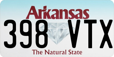 AR license plate 398VTX