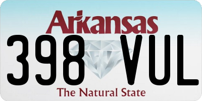 AR license plate 398VUL