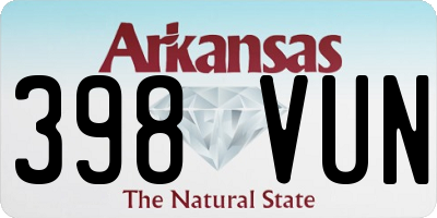 AR license plate 398VUN