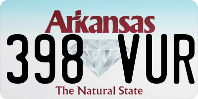 AR license plate 398VUR