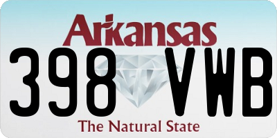 AR license plate 398VWB