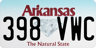 AR license plate 398VWC