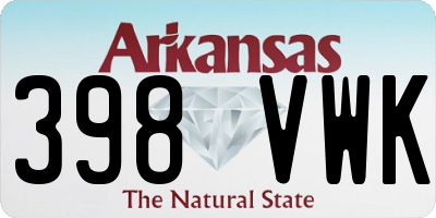 AR license plate 398VWK