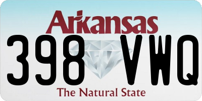 AR license plate 398VWQ