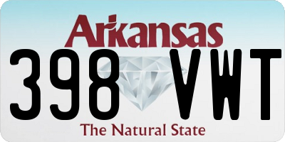 AR license plate 398VWT