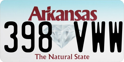 AR license plate 398VWW
